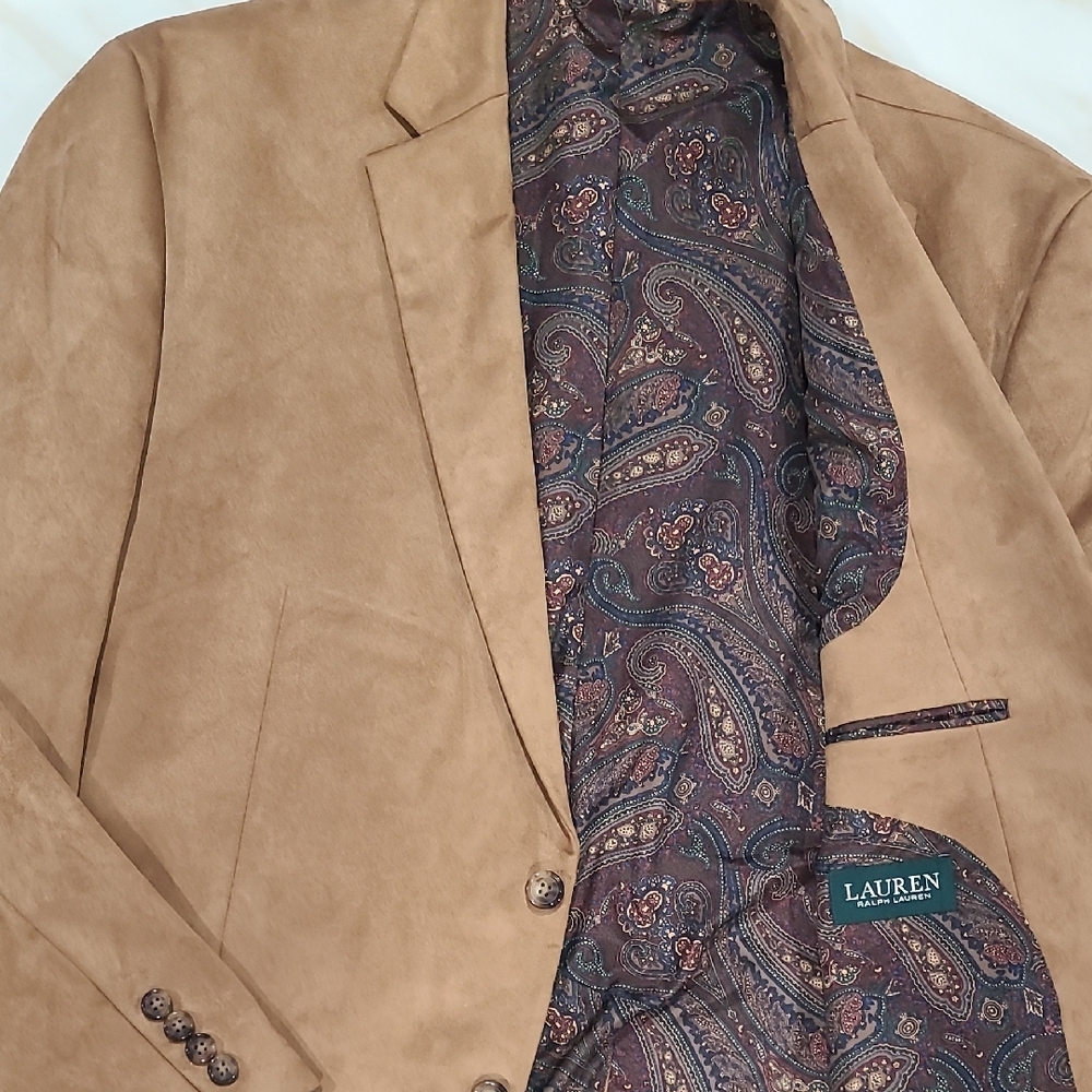 Ralph Lauren Tan Sport Coat with Luxurious Paisley Lining (Pre-owned)
